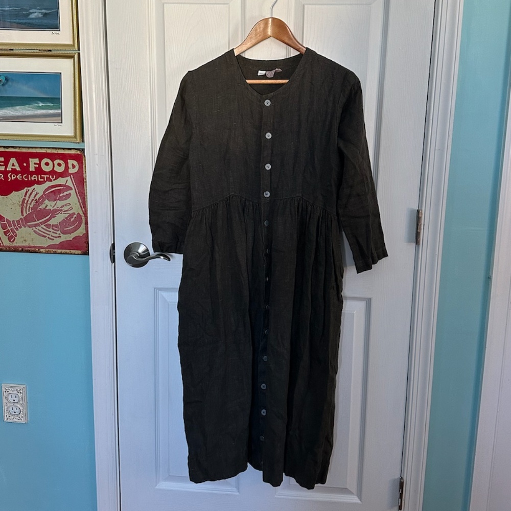 J Morgan Puett vintage 100% linen lagenlook dress